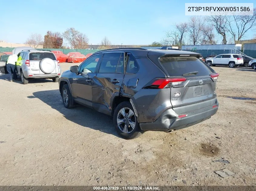 2019 Toyota Rav4 Xle VIN: 2T3P1RFVXKW051586 Lot: 40827929