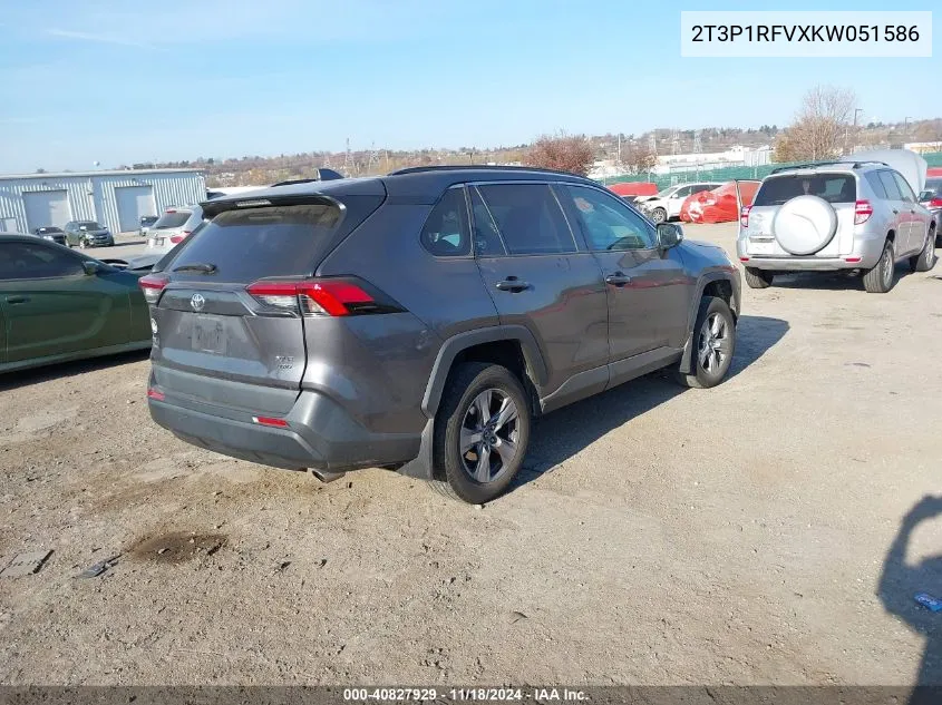 2019 Toyota Rav4 Xle VIN: 2T3P1RFVXKW051586 Lot: 40827929