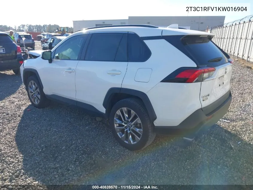 2019 Toyota Rav4 Xle Premium VIN: 2T3C1RFV1KW016904 Lot: 40839570