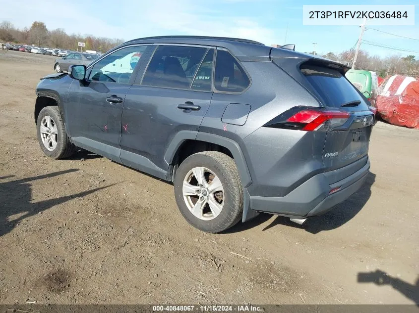 2019 Toyota Rav4 Xle VIN: 2T3P1RFV2KC036484 Lot: 40848067