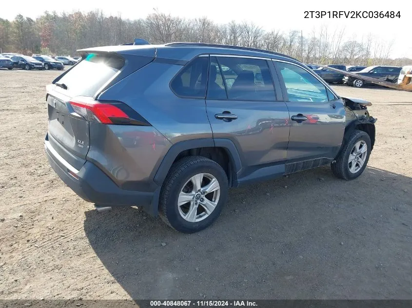 2019 Toyota Rav4 Xle VIN: 2T3P1RFV2KC036484 Lot: 40848067