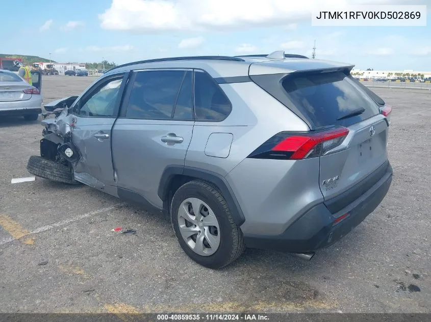 2019 Toyota Rav4 Le VIN: JTMK1RFV0KD502869 Lot: 40859535