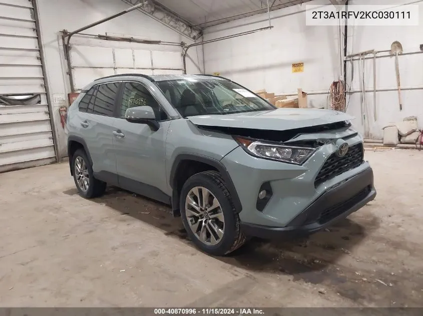 2019 Toyota Rav4 Xle Premium VIN: 2T3A1RFV2KC030111 Lot: 40870996