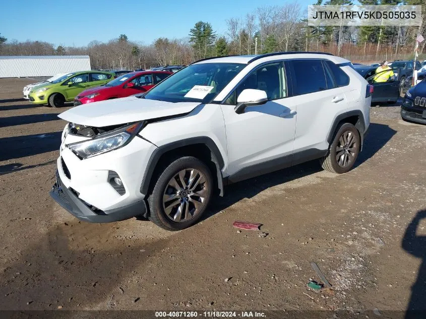 2019 Toyota Rav4 Xle Premium VIN: JTMA1RFV5KD505035 Lot: 40871260