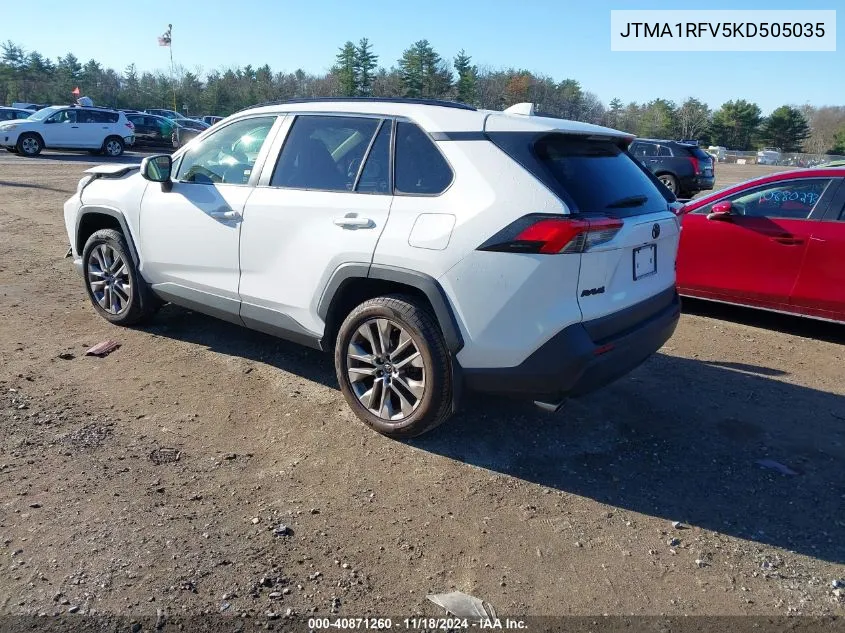 2019 Toyota Rav4 Xle Premium VIN: JTMA1RFV5KD505035 Lot: 40871260