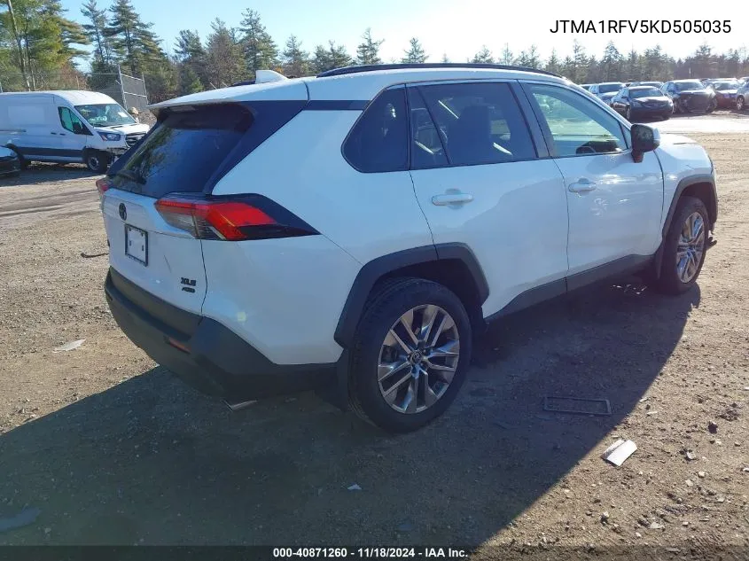 2019 Toyota Rav4 Xle Premium VIN: JTMA1RFV5KD505035 Lot: 40871260