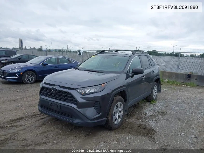 2020 Toyota Rav4 Le VIN: 2T3F1RFV3LC091880 Lot: 12014369