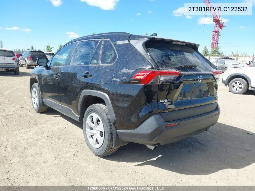 2020 Toyota Rav4 Le VIN: 2T3B1RFV7LC122532 Lot: 12060506