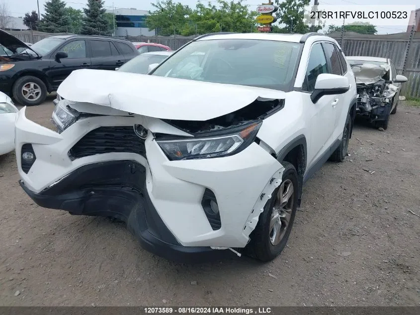 2020 Toyota Rav4 Xle/Xle Premium VIN: 2T3R1RFV8LC100523 Lot: 12073589