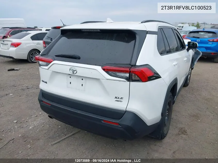 2020 Toyota Rav4 Xle/Xle Premium VIN: 2T3R1RFV8LC100523 Lot: 12073589