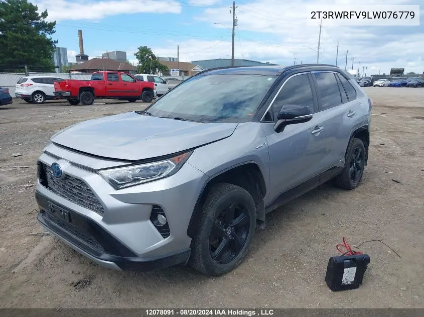 2020 Toyota Rav4 Hybrid Xle VIN: 2T3RWRFV9LW076779 Lot: 12078091