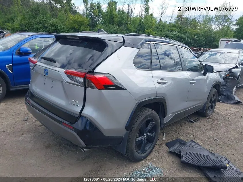 2020 Toyota Rav4 Hybrid Xle VIN: 2T3RWRFV9LW076779 Lot: 12078091