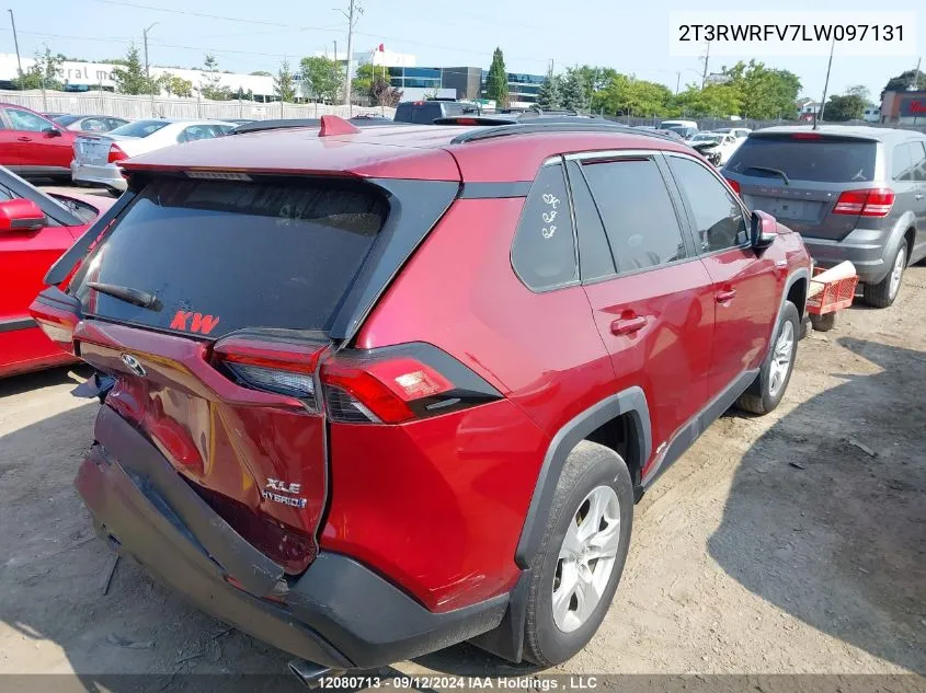 2020 Toyota Rav4 Xle/Xse VIN: 2T3RWRFV7LW097131 Lot: 12080713