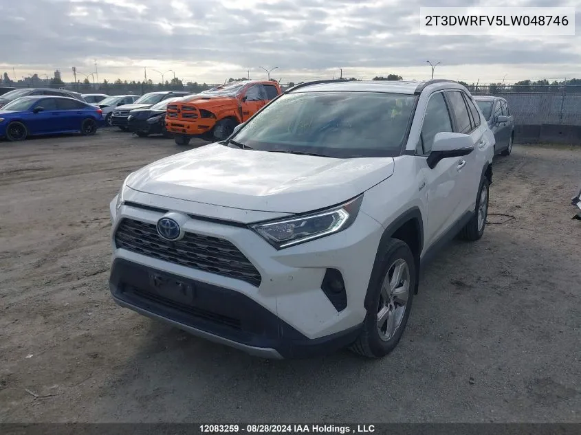 2020 Toyota Rav4 Hybrid Limited VIN: 2T3DWRFV5LW048746 Lot: 12083259