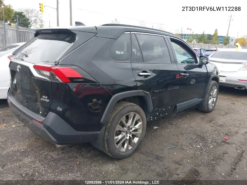 2020 Toyota Rav4 VIN: 2T3D1RFV6LW112288 Lot: 12092586