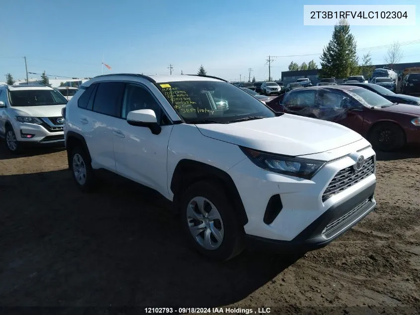 2020 Toyota Rav4 Le VIN: 2T3B1RFV4LC102304 Lot: 12102793