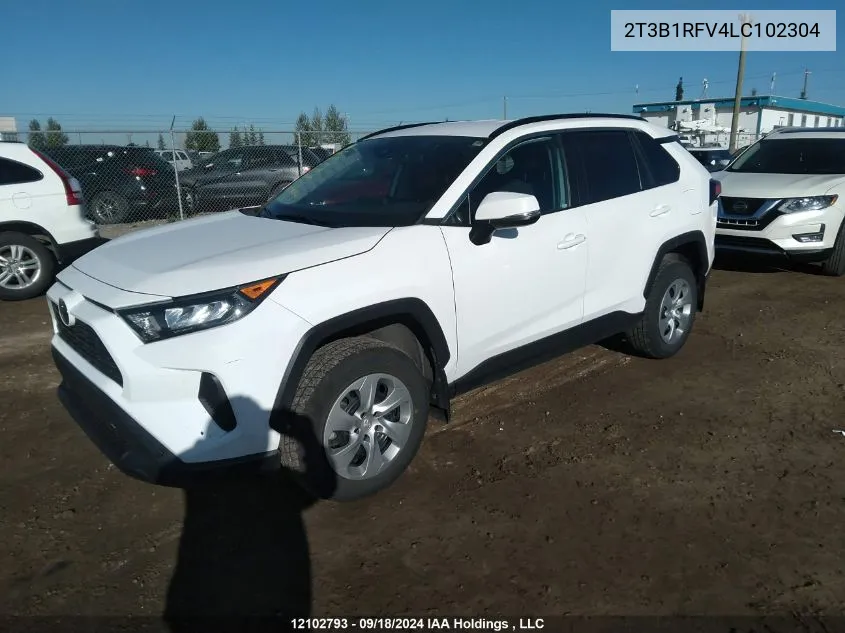 2T3B1RFV4LC102304 2020 Toyota Rav4 Le