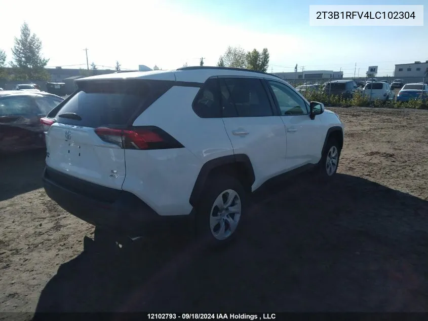 2020 Toyota Rav4 Le VIN: 2T3B1RFV4LC102304 Lot: 12102793