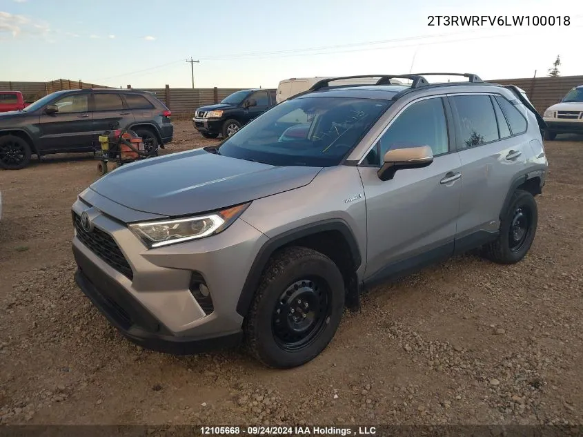 2T3RWRFV6LW100018 2020 Toyota Rav4 Hybrid Xle