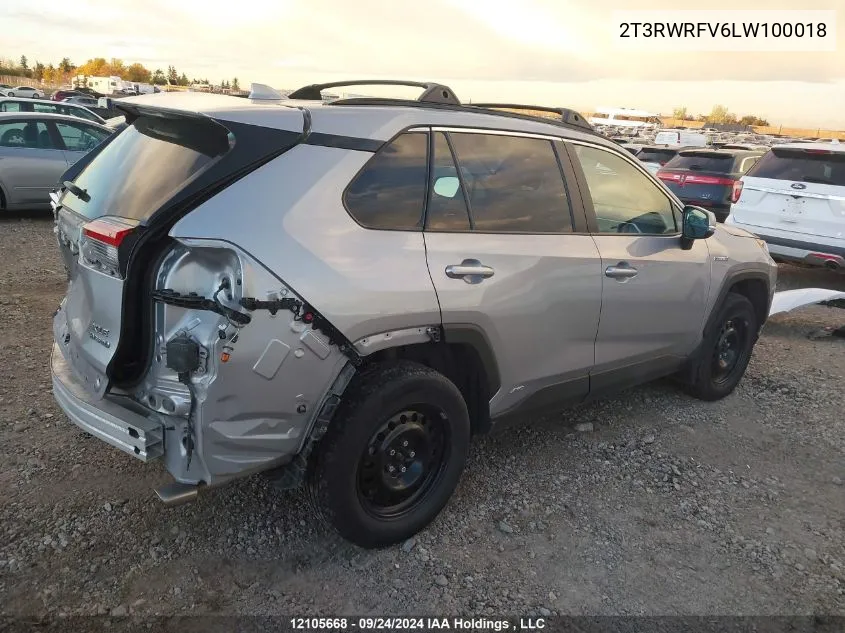 2T3RWRFV6LW100018 2020 Toyota Rav4 Hybrid Xle