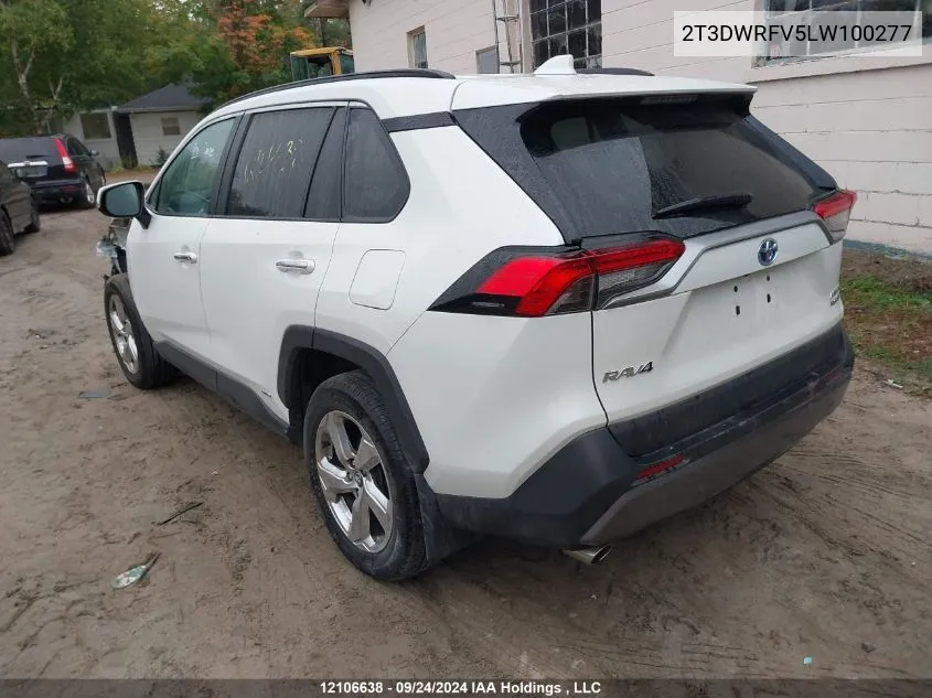 2020 Toyota Rav4 Hybrid Limited VIN: 2T3DWRFV5LW100277 Lot: 12106638