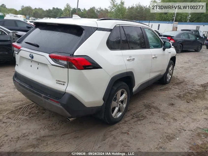 2020 Toyota Rav4 Hybrid Limited VIN: 2T3DWRFV5LW100277 Lot: 12106638