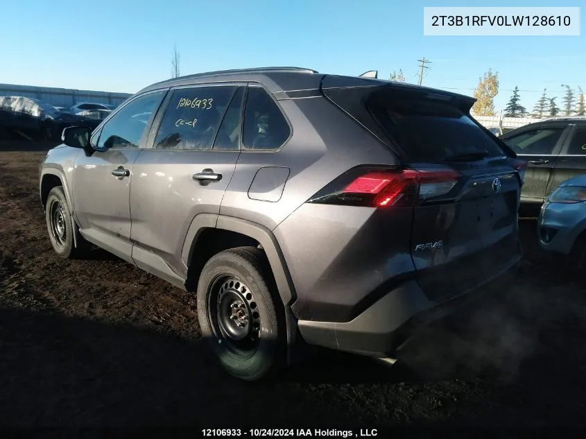 2020 Toyota Rav4 Le VIN: 2T3B1RFV0LW128610 Lot: 12106933