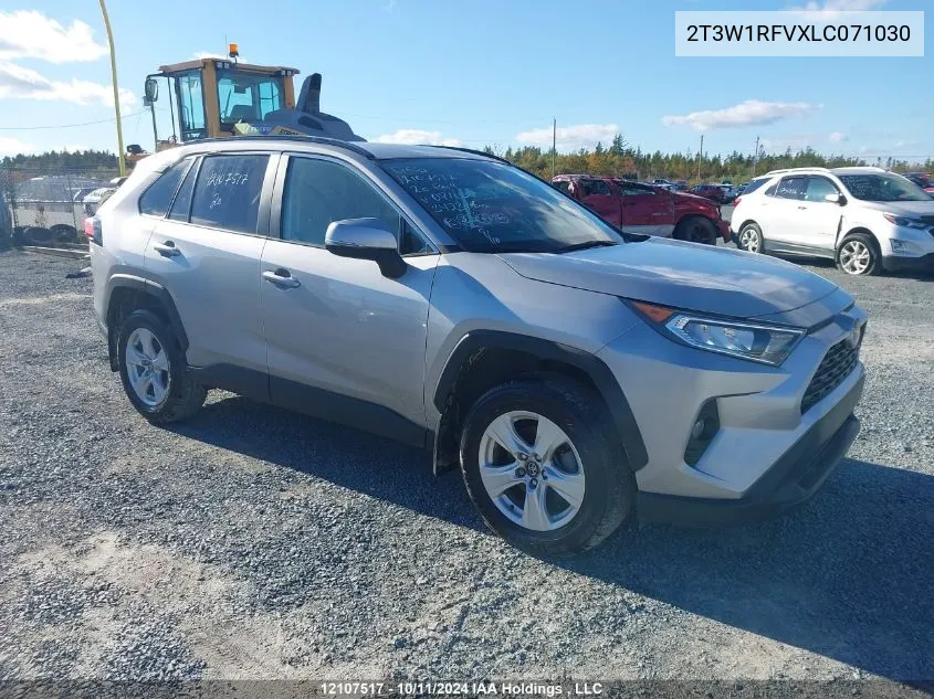 2020 Toyota Rav4 Xle/Xle Premium VIN: 2T3W1RFVXLC071030 Lot: 12107517