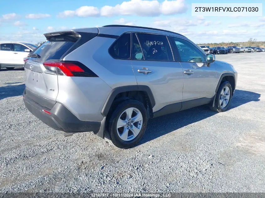 2020 Toyota Rav4 Xle/Xle Premium VIN: 2T3W1RFVXLC071030 Lot: 12107517