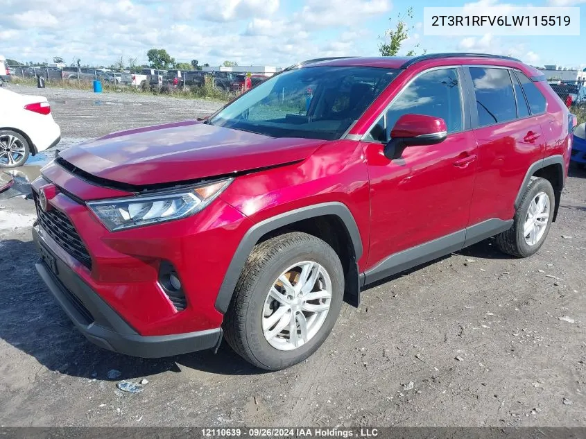 2T3R1RFV6LW115519 2020 Toyota Rav4 Xle