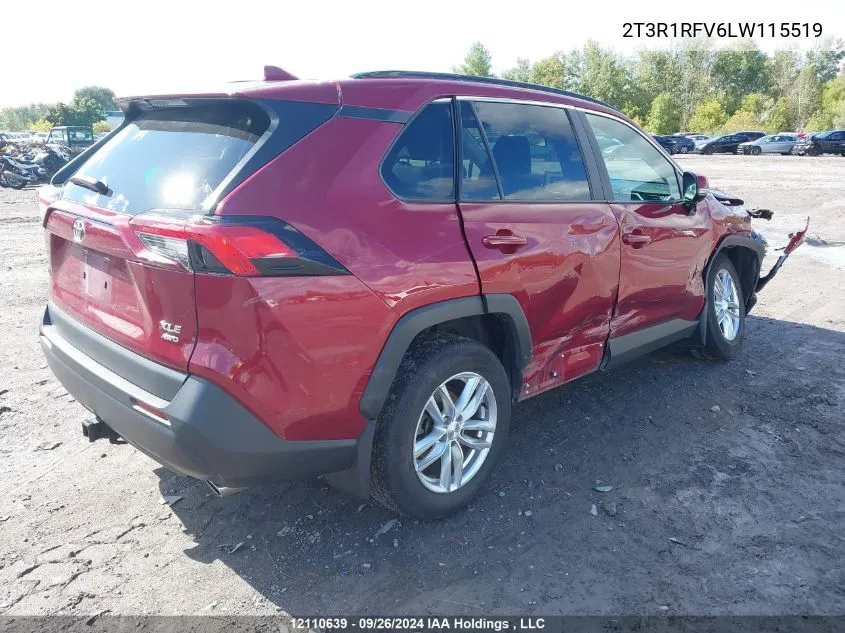 2020 Toyota Rav4 Xle VIN: 2T3R1RFV6LW115519 Lot: 12110639