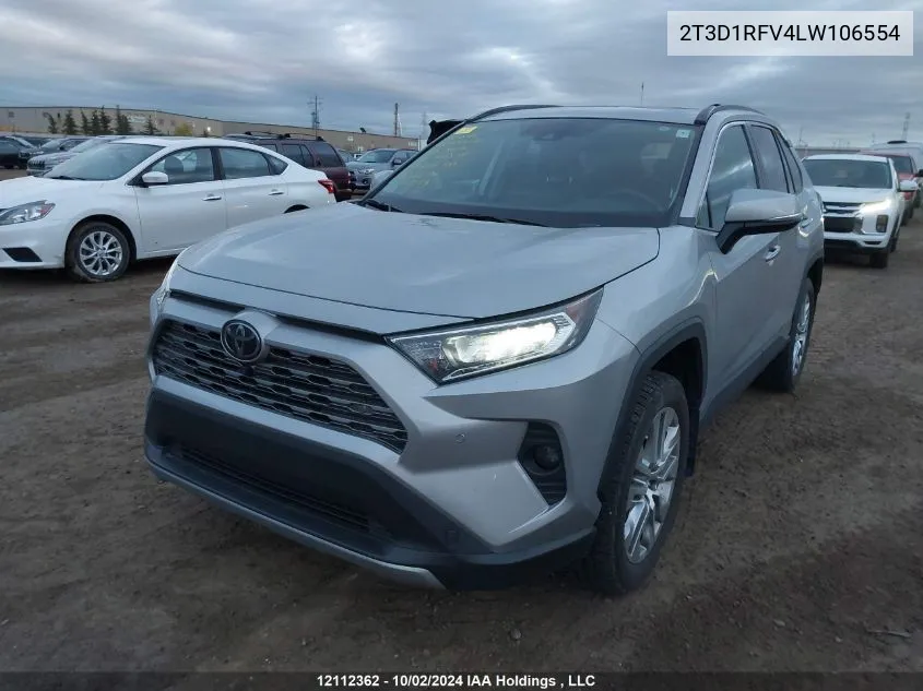 2020 Toyota Rav4 Limited VIN: 2T3D1RFV4LW106554 Lot: 12112362