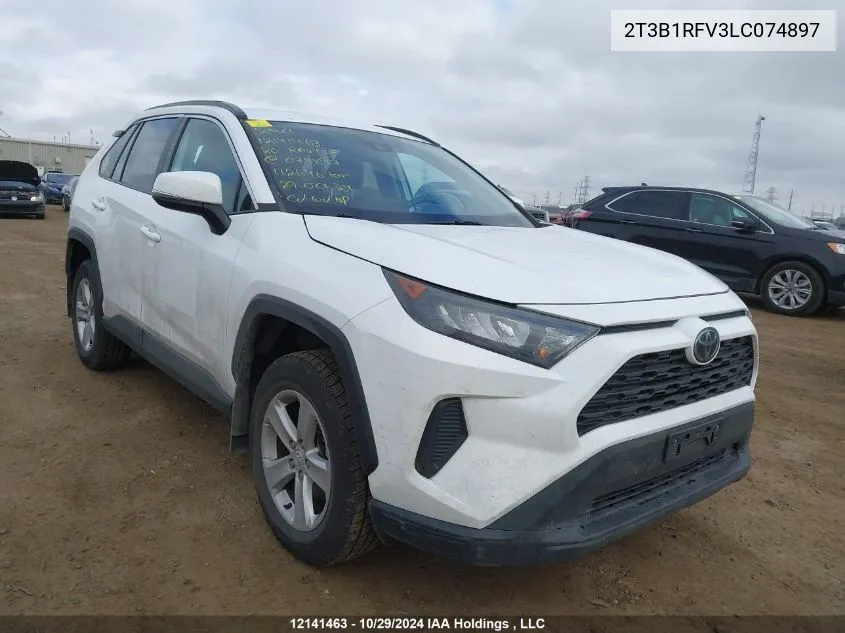 2020 Toyota Rav4 Le VIN: 2T3B1RFV3LC074897 Lot: 12141463