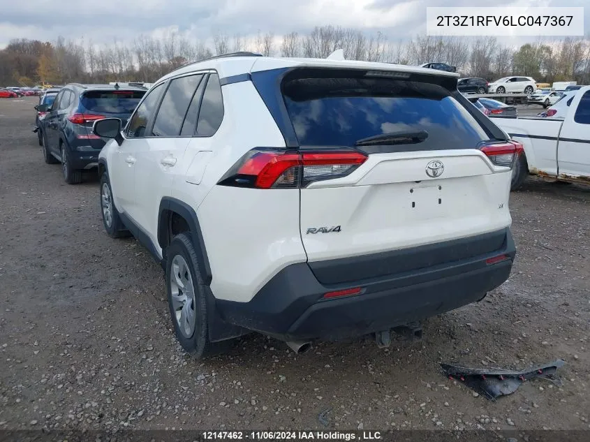 2020 Toyota Rav4 VIN: 2T3Z1RFV6LC047367 Lot: 12147462