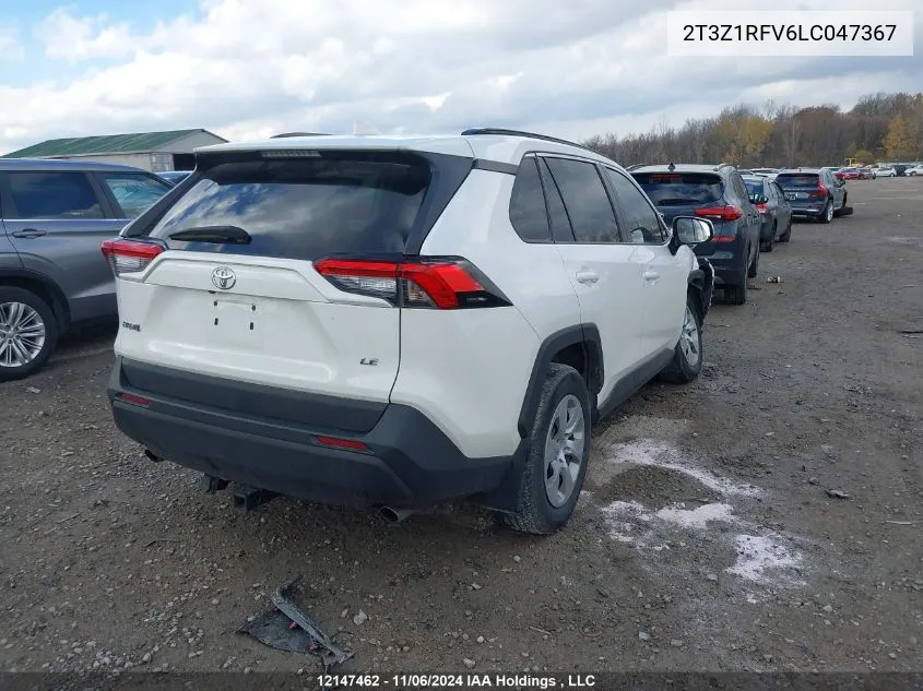 2020 Toyota Rav4 VIN: 2T3Z1RFV6LC047367 Lot: 12147462