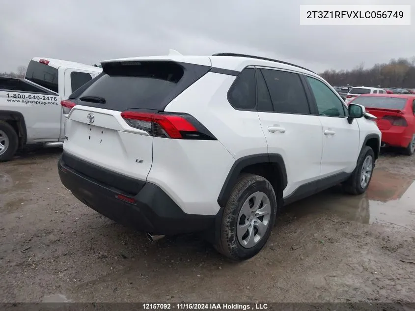 2020 Toyota Rav4 Le VIN: 2T3Z1RFVXLC056749 Lot: 12157092