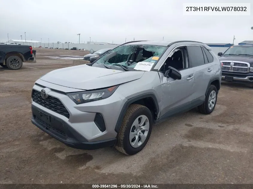 2020 Toyota Rav4 Le VIN: 2T3H1RFV6LW078032 Lot: 39541296