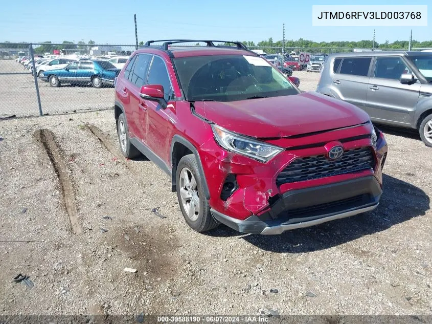 2020 Toyota Rav4 Limited Hybrid VIN: JTMD6RFV3LD003768 Lot: 39588190