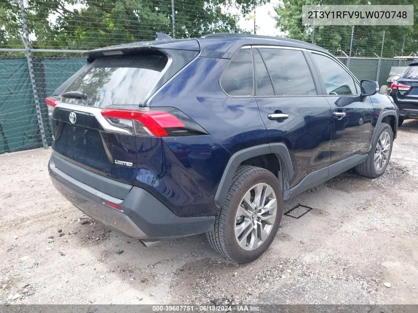 2020 Toyota Rav4 Limited VIN: 2T3Y1RFV9LW070748 Lot: 39687751