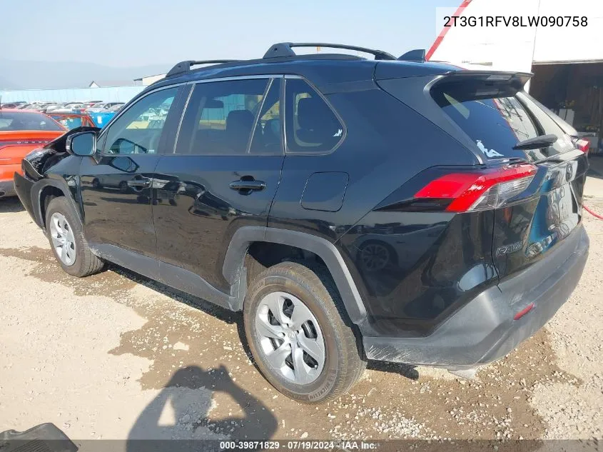 2020 Toyota Rav4 Le VIN: 2T3G1RFV8LW090758 Lot: 39871829