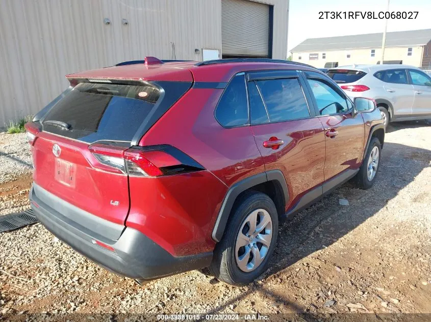 2T3K1RFV8LC068027 2020 Toyota Rav4 Le