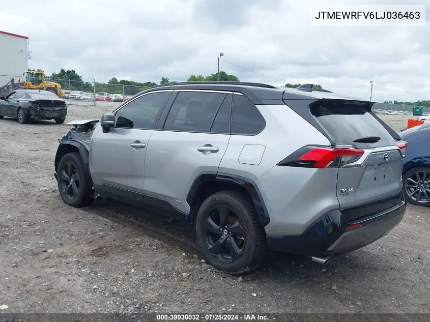 2020 Toyota Rav4 Hybrid Xse VIN: JTMEWRFV6LJ036463 Lot: 39930032