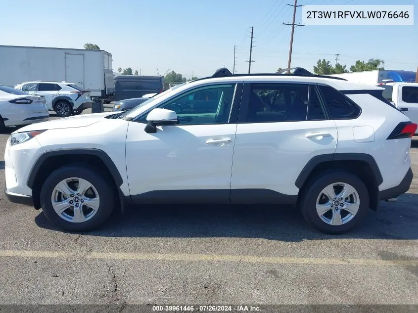 2020 Toyota Rav4 Xle VIN: 2T3W1RFVXLW076646 Lot: 39961446