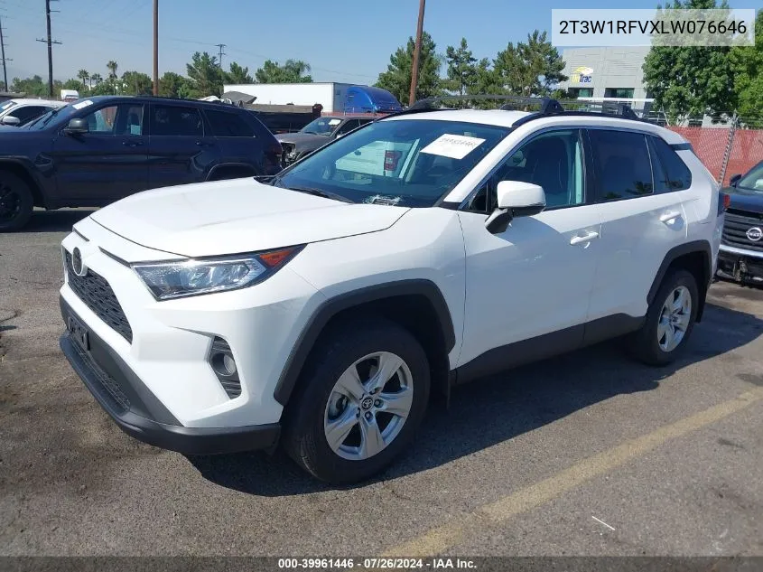 2020 Toyota Rav4 Xle VIN: 2T3W1RFVXLW076646 Lot: 39961446