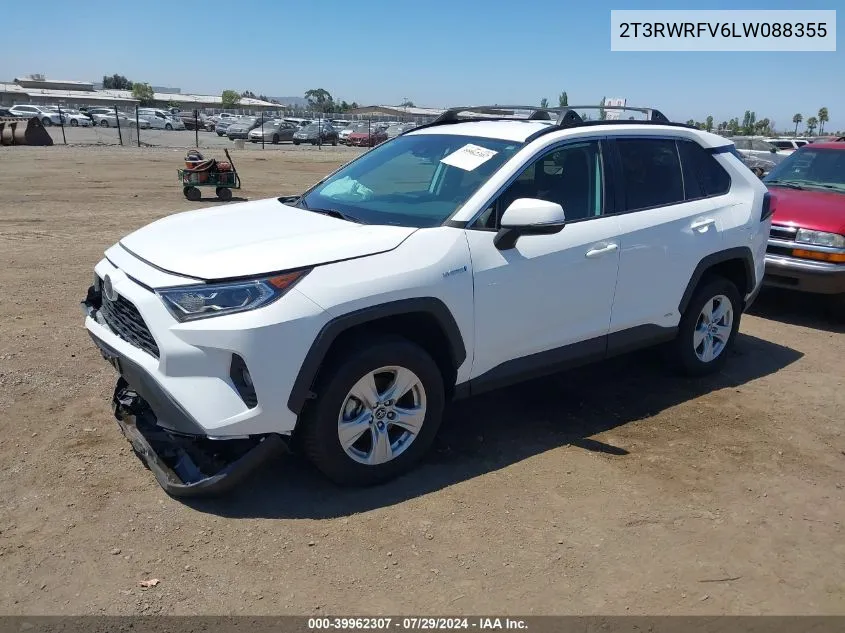 2020 Toyota Rav4 Hybrid Xle VIN: 2T3RWRFV6LW088355 Lot: 39962307