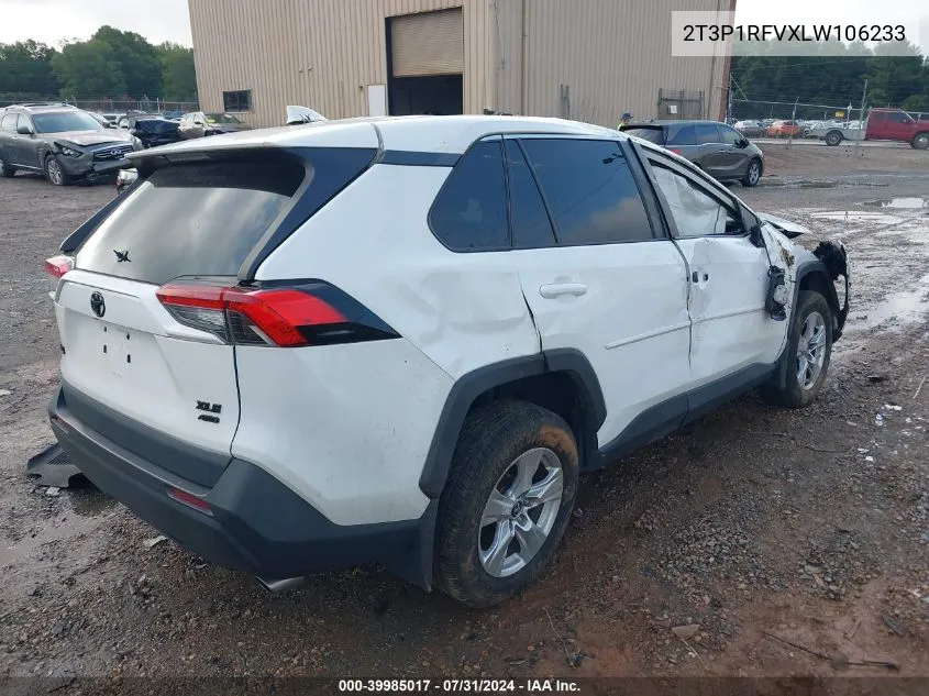 2020 Toyota Rav4 Xle VIN: 2T3P1RFVXLW106233 Lot: 39985017