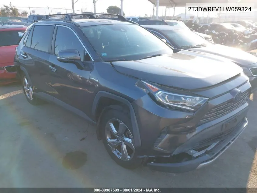 2020 Toyota Rav4 Hybrid Limited VIN: 2T3DWRFV1LW059324 Lot: 39987599