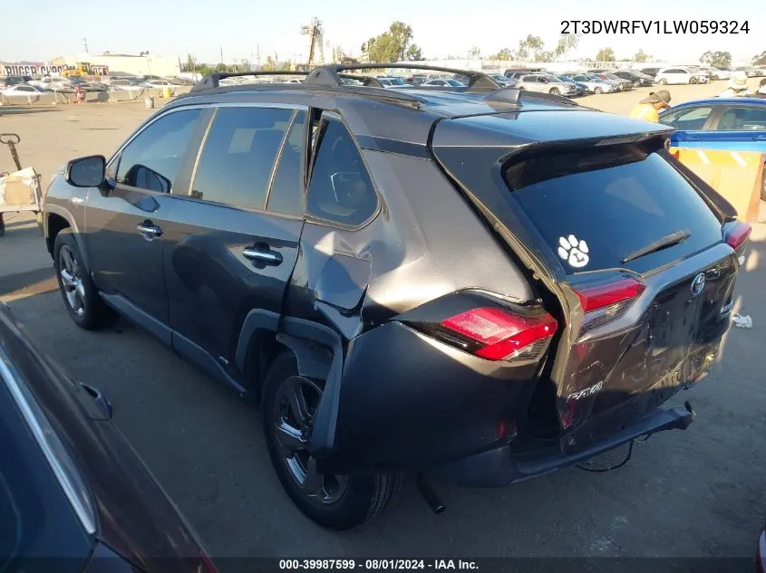 2020 Toyota Rav4 Hybrid Limited VIN: 2T3DWRFV1LW059324 Lot: 39987599