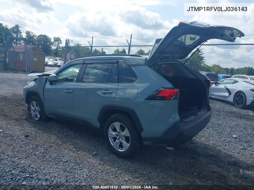 2020 Toyota Rav4 Xle/Xle Premium VIN: JTMP1RFV0LJ036143 Lot: 40001810