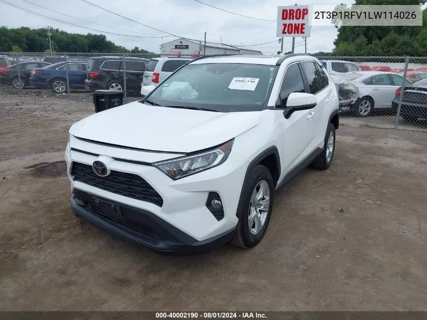 2020 Toyota Rav4 Xle VIN: 2T3P1RFV1LW114026 Lot: 40002190